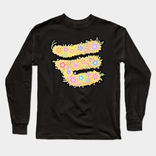 "ㅌ" Floral Letter Hangeul Long Sleeve T-Shirt